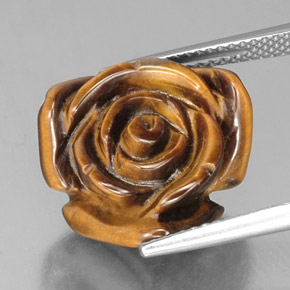 12.07克拉天然棕色Tiger's Eye，异形，16×15.4毫米，不透明