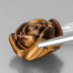 12.07克拉天然棕色Tiger's Eye，异形，16×15.4毫米，不透明