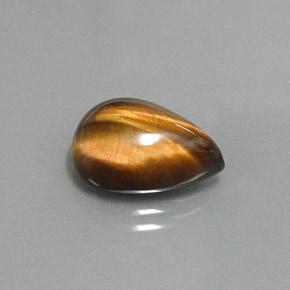 5.67克拉天然棕色Tiger's Eye，梨形，14.2×10.2毫米，不透明