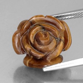 10.22克拉天然棕色Tiger's Eye，异形，15.5×14.5毫米，不透明