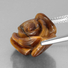 10.22克拉天然棕色Tiger's Eye，异形，15.5×14.5毫米，不透明
