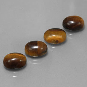 天然棕色Tiger's Eye，椭圆形切割，9×7毫米，不透明