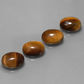 天然棕色Tiger's Eye，椭圆形切割，9×7毫米，不透明