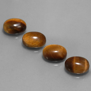 天然棕色Tiger's Eye，椭圆形切割，9×7毫米，不透明