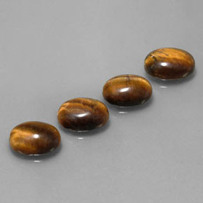 天然棕色Tiger's Eye，椭圆形切割，8.8×6.9毫米，不透明