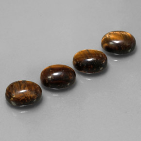 天然棕色Tiger's Eye，椭圆形切割，9×7毫米，不透明
