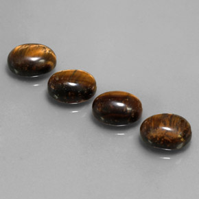 天然棕色Tiger's Eye，椭圆形切割，9×7毫米，不透明