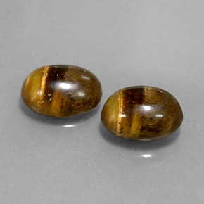 天然棕色Tiger's Eye，椭圆形切割，8.9×6.9毫米，不透明