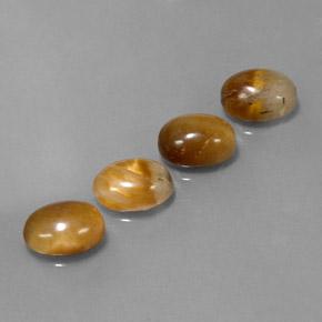7.27天然棕色Tiger's Eye，椭圆形切割，9×7毫米，不透明