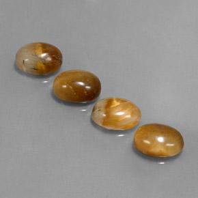 7.27天然棕色Tiger's Eye，椭圆形切割，9×7毫米，不透明