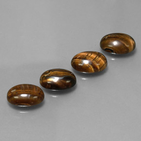 天然棕色Tiger's Eye，椭圆形切割，8.7×6.7毫米，不透明
