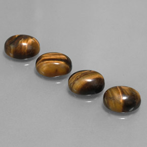 8.36天然棕色Tiger's Eye，椭圆形切割，9×7毫米，不透明