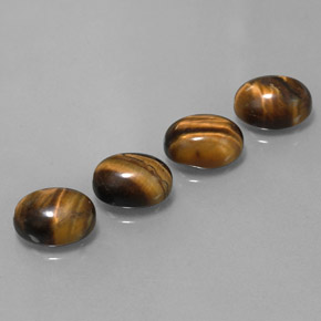 8.36天然棕色Tiger's Eye，椭圆形切割，9×7毫米，不透明