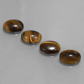 天然棕色Tiger's Eye，椭圆形切割，8.9×6.9毫米，不透明
