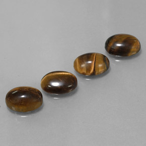 天然棕色Tiger's Eye，椭圆形切割，8.9×6.9毫米，不透明