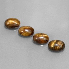 天然棕色Tiger's Eye，椭圆形切割，8.8×6.8毫米，不透明