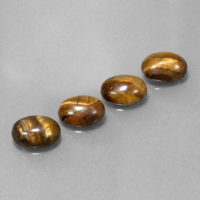 天然棕色Tiger's Eye，椭圆形切割，8.8×6.8毫米，不透明