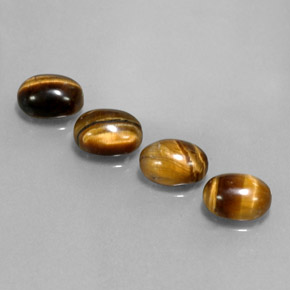 天然棕色Tiger's Eye，椭圆形切割，8×6毫米，不透明