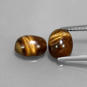 天然棕色Tiger's Eye，椭圆形切割，8.1×6.2毫米，不透明