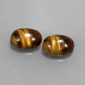 天然棕色Tiger's Eye，椭圆形切割，8.1×6.2毫米，不透明
