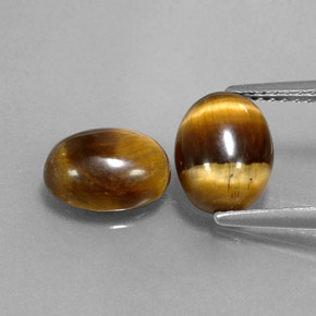 天然棕色Tiger's Eye，椭圆形切割，9×6.9毫米，不透明