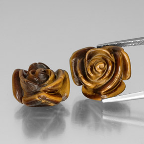 天然棕色Tiger's Eye，异形，16×15.6毫米，不透明
