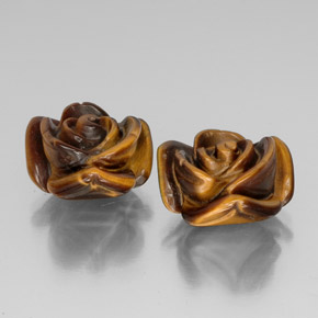 天然棕色Tiger's Eye，异形，16×15.6毫米，不透明