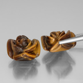天然棕色Tiger's Eye，异形，16×15.6毫米，不透明