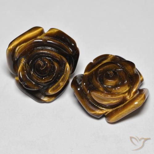 25.60ctw 天然 暖棕 虎眼石, 花形切割, 不透明