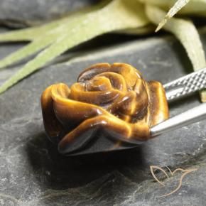 10.93克拉天然虎眼石，花形切割，不透明
