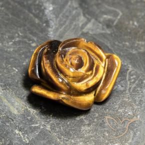 10.21克拉天然棕色Tiger's Eye，花形切工，16×14.9毫米，不透明