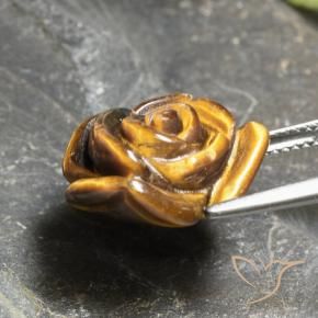 10.21克拉天然棕色Tiger's Eye，花形切工，16×14.9毫米，不透明
