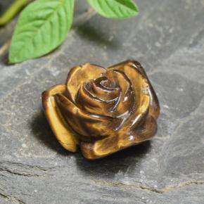 12.56克拉天然棕色Tiger's Eye，花形切工，16.4×15.9毫米，不透明