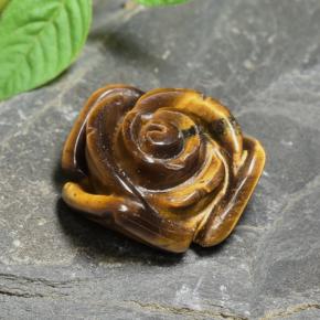 10.74克拉天然棕色Tiger's Eye，花形切工，15.3×15.2毫米，不透明