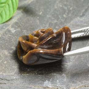 10.74克拉天然棕色Tiger's Eye，花形切工，15.3×15.2毫米，不透明