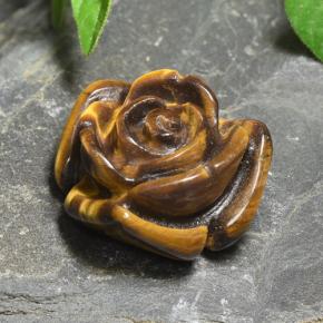 11.12克拉天然棕色Tiger's Eye，花形切工，15.7×15毫米，不透明