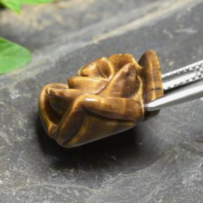 12.09克拉天然棕色Tiger's Eye，花形切工，16.3×16.2毫米，不透明