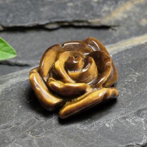 10.88克拉天然棕色Tiger's Eye，花形切工，15.7×15.1毫米，不透明