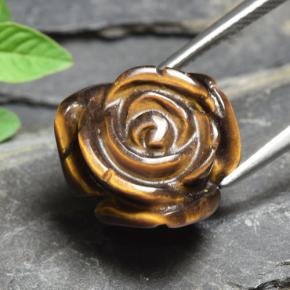 11.54克拉天然棕色Tiger's Eye，花形切工，15.6×15.1毫米，不透明