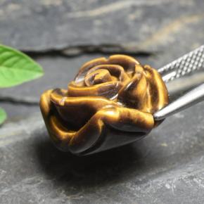 11.54克拉天然棕色Tiger's Eye，花形切工，15.6×15.1毫米，不透明