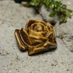 11.39克拉天然棕色Tiger's Eye，花形切工，15.6×14.9毫米，不透明