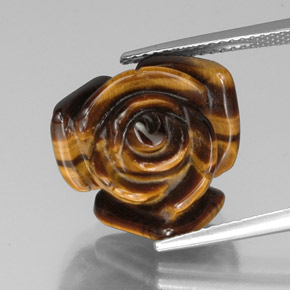 11.66克拉天然棕色Tiger's Eye，异形，15.4×15.4毫米，不透明