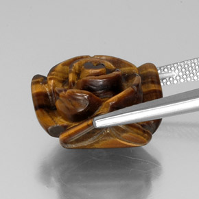 11.66克拉天然棕色Tiger's Eye，异形，15.4×15.4毫米，不透明