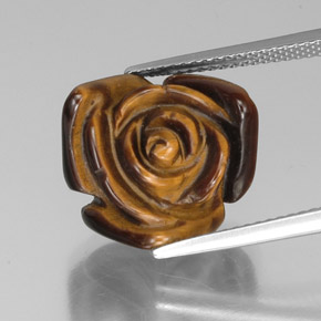 9.94克拉天然棕色Tiger's Eye，异形，15.2×14.7毫米，不透明