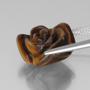 9.94克拉天然棕色Tiger's Eye，异形，15.2×14.7毫米，不透明