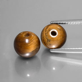 天然棕色Tiger's Eye，球形，8.24毫米，不透明