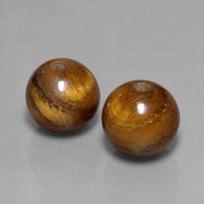 天然棕色Tiger's Eye，球形，8.10毫米，不透明