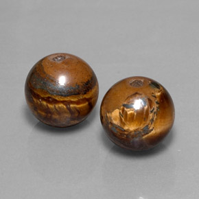 天然棕色Tiger's Eye，球形，8.32毫米，不透明