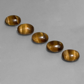 天然棕色Tiger's Eye，椭圆形切割，8.8×6.8毫米，不透明