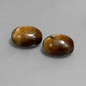 天然棕色Tiger's Eye，椭圆形切割，9×6.9毫米，不透明